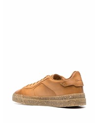 Мужские светло-коричневые кожаные низкие кеды от Santoni