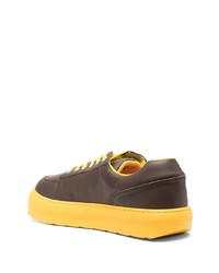 Мужские светло-коричневые кожаные низкие кеды от Sunnei