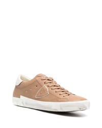 Мужские светло-коричневые кожаные низкие кеды от Philippe Model Paris