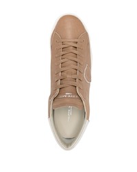 Мужские светло-коричневые кожаные низкие кеды от Philippe Model Paris