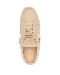 Мужские светло-коричневые кожаные низкие кеды от Giuseppe Zanotti