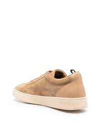 Мужские светло-коричневые кожаные низкие кеды от Officine Creative