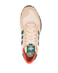 Мужские светло-коричневые кожаные низкие кеды от adidas