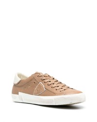 Мужские светло-коричневые кожаные низкие кеды от Philippe Model Paris