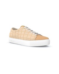 Мужские светло-коричневые кожаные низкие кеды от Swear