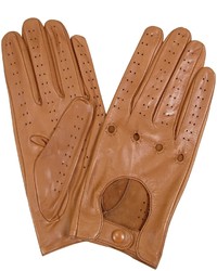 Светло-коричневые кожаные перчатки