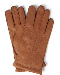 Мужские светло-коричневые кожаные перчатки