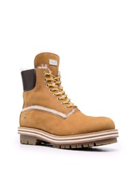 Мужские светло-коричневые кожаные рабочие ботинки от Philipp Plein