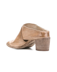 Светло-коричневые кожаные сабо от Officine Creative