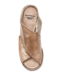 Светло-коричневые кожаные сабо от Officine Creative