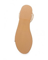 Светло-коричневые кожаные сандалии на плоской подошве от Aldo