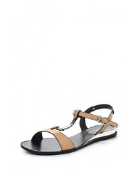 Светло-коричневые кожаные сандалии на плоской подошве от Amazonga