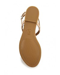 Светло-коричневые кожаные сандалии на плоской подошве от Armani Jeans
