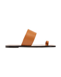 Светло-коричневые кожаные сандалии на плоской подошве от Atp Atelier
