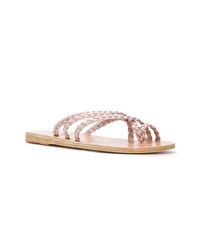 Светло-коричневые кожаные сандалии на плоской подошве от Ancient Greek Sandals