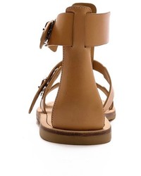 Светло-коричневые кожаные сандалии на плоской подошве от Marc by Marc Jacobs