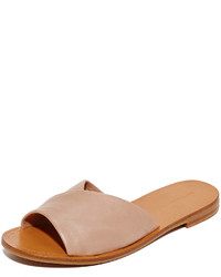 Светло-коричневые кожаные сандалии на плоской подошве от Diane von Furstenberg