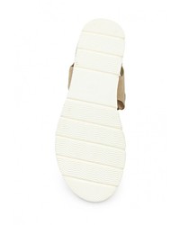 Светло-коричневые кожаные сандалии на плоской подошве от Keddo