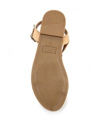 Светло-коричневые кожаные сандалии на плоской подошве от Spurr