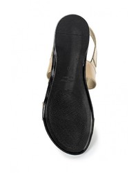 Светло-коричневые кожаные сандалии на плоской подошве от Valley