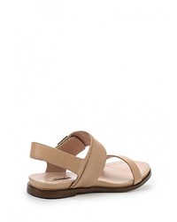 Светло-коричневые кожаные сандалии на плоской подошве от Vitacci