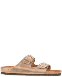 Мужские светло-коричневые кожаные сандалии от Birkenstock