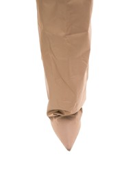 Светло-коричневые кожаные сапоги от Yeezy