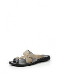 Мужские светло-коричневые кожаные сланцы