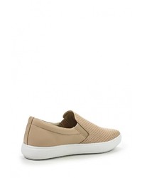 Женские светло-коричневые кожаные слипоны от DKNY Active