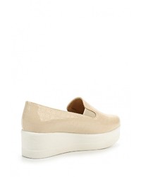 Женские светло-коричневые кожаные слипоны от Guapissima