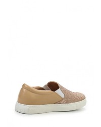 Женские светло-коричневые кожаные слипоны от Lola Cruz