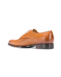 Светло-коричневые кожаные туфли дерби от Giorgio Armani