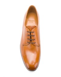 Светло-коричневые кожаные туфли дерби от Giorgio Armani
