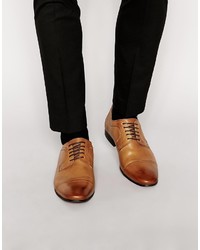 Светло-коричневые кожаные туфли дерби от Asos