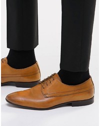 Светло-коричневые кожаные туфли дерби от Asos