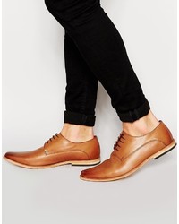 Светло-коричневые кожаные туфли дерби от Base London