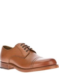 Светло-коричневые кожаные туфли дерби от Grenson