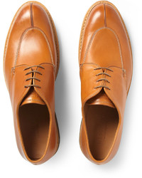 Светло-коричневые кожаные туфли дерби