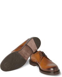 Светло-коричневые кожаные туфли дерби от Gucci