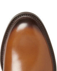 Светло-коричневые кожаные туфли дерби от Gucci