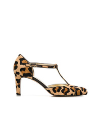 Светло-коричневые кожаные туфли с леопардовым принтом от Antonio Barbato