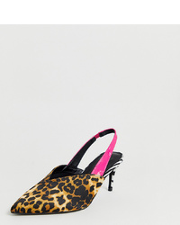 Светло-коричневые кожаные туфли с леопардовым принтом от ASOS DESIGN