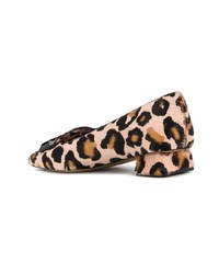 Светло-коричневые кожаные туфли с леопардовым принтом от Rayne