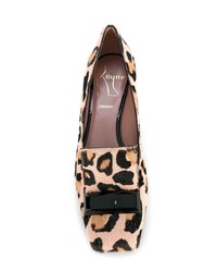 Светло-коричневые кожаные туфли с леопардовым принтом от Rayne