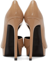 Светло-коричневые кожаные туфли от Saint Laurent