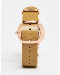 Мужские светло-коричневые кожаные часы от Reclaimed Vintage