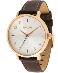 Женские светло-коричневые кожаные часы от Nixon