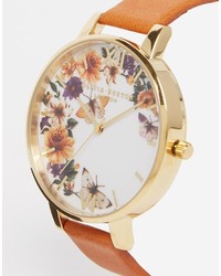 Женские светло-коричневые кожаные часы