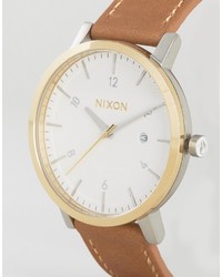 Мужские светло-коричневые кожаные часы от Nixon