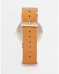 Мужские светло-коричневые кожаные часы от Timex